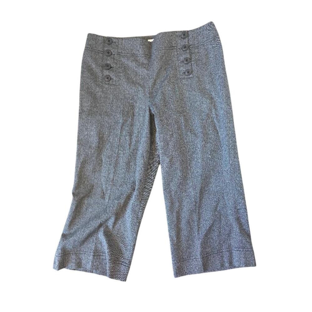 Dressbarn Womens Size 8 Gray/Black Herringbone Capri Dress Pants